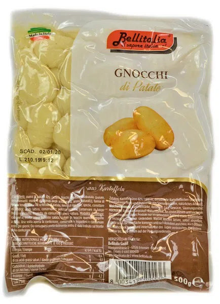 Gnocchi di patate bell italia 20 x 500 Gr.